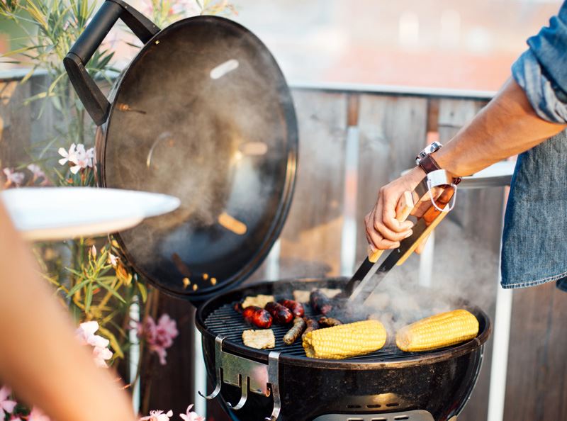 Mat på en grill